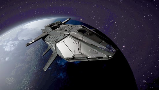 Image of the Federal Dropship from Elite Dangerous